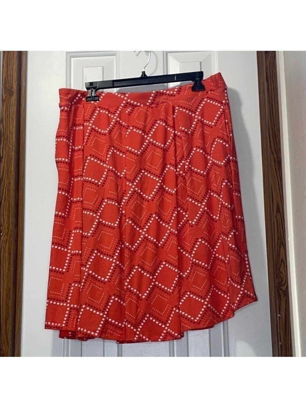 LuLaRoe Orange Pleated A-Line Skirt Knee-Length Resort Wear